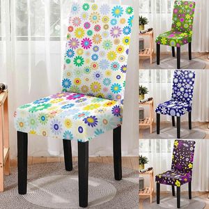 Chair Covers Elastic Flower Print Dining Cover Multicolor Floal Slipcover Seat For Kitchen Stool Home El Decor