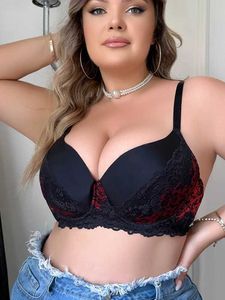 Bras Define Viomisha 1pc Mulheres plus size roupas íntimas Sexy Brassiere Feminino Push Up Bra com Stl Ring D Cup Lady Top Diário Y240513