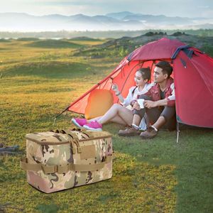 Förvaringspåsar campingverktyg väska bärbar utomhuslåda container repbeständig stor kapacitet för vandringspicknick