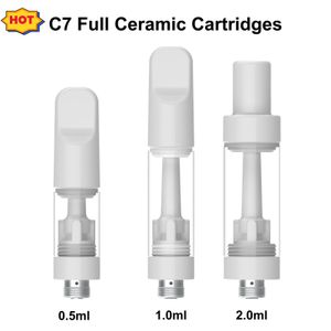 USAセラミックコイルカートリッジ510スレッド0.5ml 1.0ml 2.0ml空の2.0mmオイルホールリークプルーフ電子タバコ予熱機能