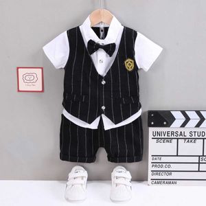 Conjuntos de roupas ienens Baby Clothing Conjunto de roupas meninos Camisa de verão de verão+shorts Conjunto de crianças de mangas curtas de mangas curtas