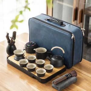 Teaware Sets Travel Portable Tea Set Luxury Outdoor Vintage Pot And Cup Porcelain Bag Kitchen Accessories DK50TS