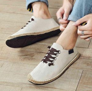 Платье 2022 Canvas Men Men Flat Casual Heathable Comment Lazy Cool Moung Manse Thote Clout Bund