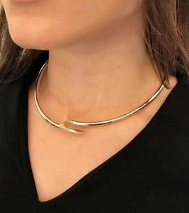 Mode lyxiga halsbandsdesigner smycken stora nagelformkedjor halsband för kvinnor och mensfest guld platinum smycken