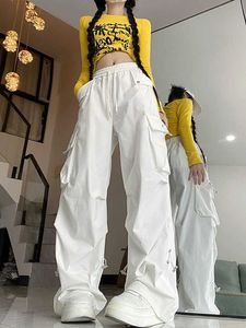 Frauenhose Capris JMPRS Y2K American Retro Cargo Hosen Frauen hohe Taille Hip Hop Hosen Vintage Harajuku BF Strtwear Lose Taschen Casual Hosen Y240509