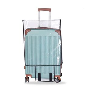 Capa de bagagem transparente à prova de poeira PVC Protector à prova d'água Capas acessórios de viagens de moda de armazenamento 240429