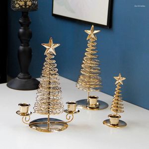 Candle Holders Christmas Tree Holder Decor For Home Decoration Crafts Ornament Xmas Gifts Merry