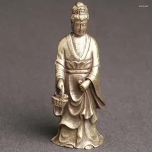 装飾的な置物古い中国の彫像手作りの妖精の純粋なブラスフォークコレクション8人の不滅のうちの1人