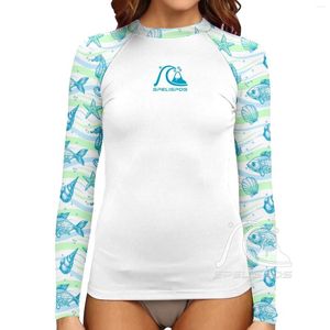Women's Swimwear Long Sleeve Diving Surfing Suit UV Protection Water Sports Tight Beach Print High-Elastic Surf Wear