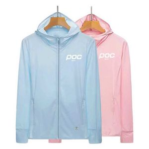 Męskie koszulki nowa moto PoC Kurtka przeciwsłoneczna UNISEX rower wędkarstwo na świeżym powietrzu Sport Hoodie Ubranie lodowe jedwab Summer Q240510