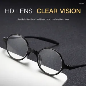 Óculos de sol Lendo óculos Vintage Retro redondo quadro para homens presbiopicos homens Black PC Resin Clear Lens Presbyopia Óculos