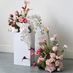 Декоративные цветы розовый пион орхидея Пол цветочный ряд свадебный фон декор цветочный тур