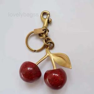 Keychains Lanyards Cherry Keychain Bag Charm Decoration Accessory Pink Green High Quality Design 124