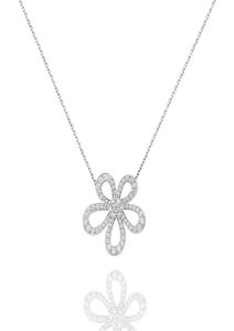2021 Exquisite Diamond Four Leaf Clover Camellia Pendant CLAVICLE CHAIN ​​NACKLACE 18K Gold Fashion Classic för Van Womengirls Wedd2966217