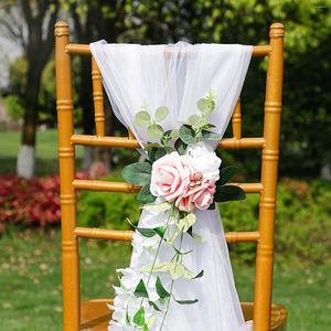 Decorative Flowers Wedding Chair Flower Decoration Artificial Arrangement For Back Church Country Aisle