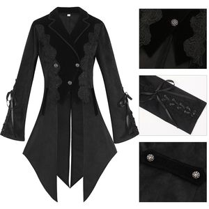 Campo steampunk Vintage Fashion smoking smoking abito goth trench midi