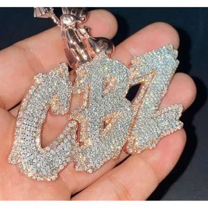 Anpassat brevnamn Pendant Sier Hip Hop Pendants VVS Moissanite Iced Out Jewelry for Women