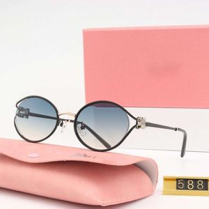 MUI MUI Óculos de sol para mulheres Designer de alta qualidade Ultra Light Elastic Titanium Circular Sunglasses para espelhos para mulheres, espelhos de sapo piloto