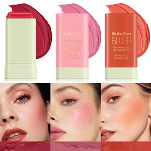 3in1 Cheek Lip Tinted Moistured Blush Stick Eyes and Brighten Cream Bronzer Highlight Matte Contour Makeup 240510