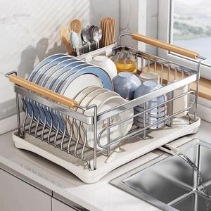 Kitchen Storage Multifunctional Dish Drain Rack 304 Stainless Steel Shelf Tableware And Holder Organizer A