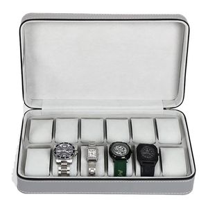 Travel case premium mens leather case portable watch organizer for storing and displaying watches carrying case 240426