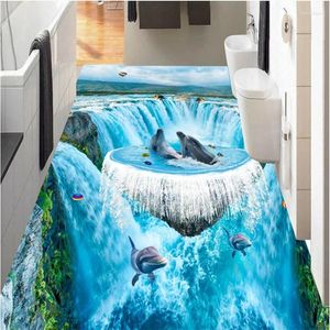 Sfondi Waterfalls 3D Cambiatura da bagno Passazione del bagno dipinto decorativo Antiote