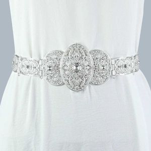 Waist Chain Belts Fashionable Caucasian Bride with Womens Flower Silver Plated Belly Adjustable Length Arabic Traditional Holiday Jewelry Q240511