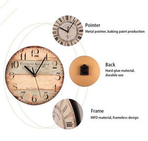 Wall Clocks Hot Sale Nordic Retro Style Wooden Wall Clock Digital Wall Hanging Clock Watch Craft Gifts Office Coffee Store Home Decoration