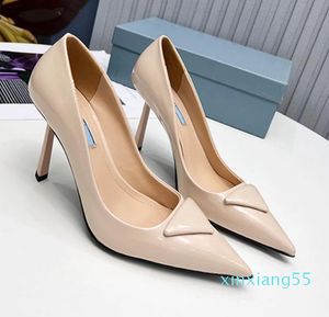 2024 Dress Shoes Black Brushed Leather Pumps Nude White Patent Leathers Size EUR 35-42