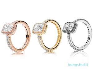 Real 925 Sterling Silver CZ Diamond Ring mit Logo Original Box Fit Style 18k Gold Ehering Engagement Schmuck für Frauen6391572