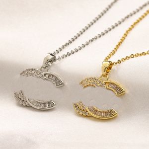 20style Simple moda designer de moda 18k colares de pendente de ouro famosos marcas letra dupla letra aços de aço inoxidável Festival Festival Festival Jewelry Acessórios