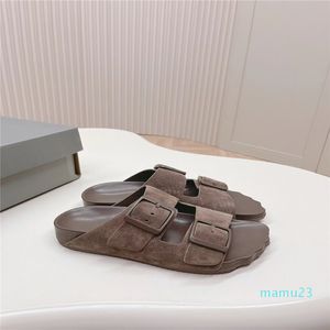 15a designer mulas chinelos paris moda domingo homens chinelos de luxo camurça de camurça de camurça de luxo ao ar livre Baotou Slippers tamanho 35-45