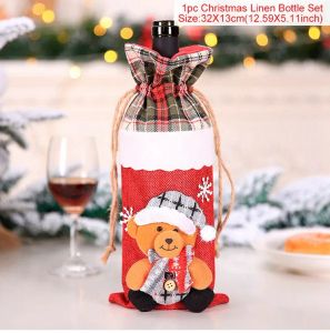Top All-match Christmas Decoration Santa Claus Wine Bottle Cover Christmas Ornaments Happy New Year Xmas Decor