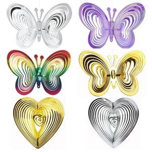 Decorative Figurines Heart Butterfly Wind Spinners Hanging Ornaments Bird Deterrent Catcher Rotating Home Garden Outdoor DIY Decorations