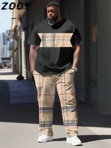 Zooil-9xllarge Rozmiar koszulki T-shirt Hip-Hop Trend niedźwiedź pasuje kolor streszczenie swobodne t-shirt z długim rękawem Suit 240511