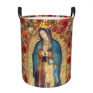 Pralni torby Matki Bożej z Guadalupe Virgin Mary Catholic Meksyk plakat Dirty Basket Waterproof Home Organizer