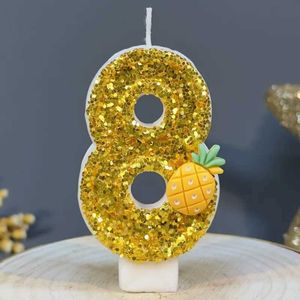 5st ljus gyllene 1: a födelsedagsljuset ananas födelsedagsljus baby shower minnen tårtdekorationer party leveranser
