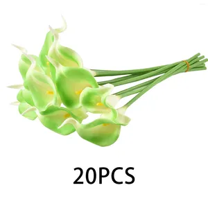 Decorative Flowers 20 Pack Artificial Calla Lily Real Single Stem Lilies Flower Pick Compatible With Machine