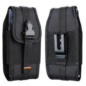 Nylon Canvas Phone Holster Holder, Phone Belt Pouch Swivel Clip Phone Holster för Android Moto för Samsung LG Google iPhone 4.7 till 7,2 tum mobiltelefon