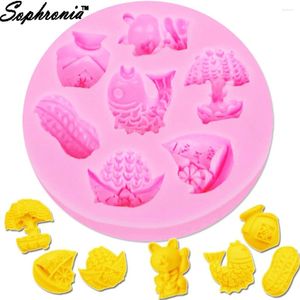 Moldes de cozimento Sophronia ano chinês FONDANT MOLD SILICONE JELLY PASTE Bolo Decorating Sweets Chocolate M685