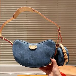2-częściowy zestaw Blue Denim Flowers Bag Women Luxurys Projektanci torby torby na ramię designerka nadrukowana torebka kolor stereo wytłoczony t Caom