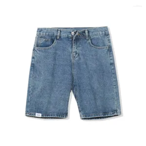 Men's Jeans Summer Casual Blue Denim Shorts Male Y2k Korean Fashion Thin Straight Quarter