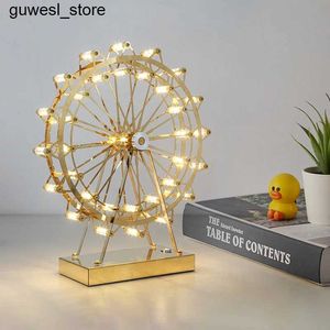 Nocne światła Holandia Designer LED Ferris Wheel Table światło dla sypialni życie dziecięce Pokój biurowy Dekoracja