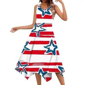 Casual Dresses Women's Printing Summer Dress Short Sleeve Sundress Tank Beach Elegant For Women Sexy 2024