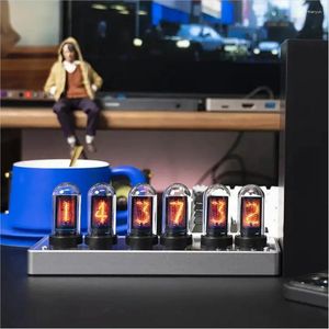 Bordklockor DIY IPS Display Tubes Digital RGB Decoration Smart Alarm Clock Lamp