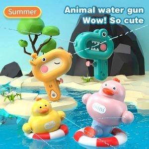 Waffenspielzeug Sand spielen Wasser Spaß Kinder Cartoon Giraffe Wasserpistole Blasen kleiner Spielzeugspray Outdoor Spielzeug Badezimmer Wasser Game Duck Dinosaurier Kinder Wasser Gunl2405