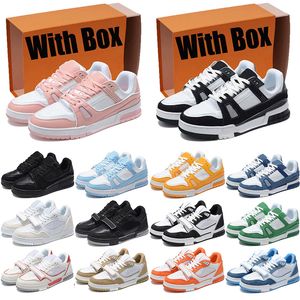 Kutu Ayakkabıları ile Tasarımcı Lüks Erkekler İçin Sneaker Düşük Kadın Siyah Pembe Sarı Erkek Kadınlar Gökyüzü Mavi Eğitmenler Spor Ayakkabıları Koşucular Sıradan Ayakkabılar