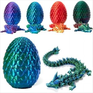 3D Printed Gem Articulated Dragon Rotatable 3D Dragon Toy Mystery Dragon Egg Poseable Joints Fidget Surprise Toy For Autism ADHD 085