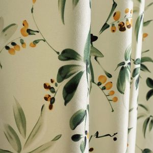 Sheer Curtains American rural cotton linen insulated fabric sunshade curtains used for living rooms green leaves floral window screens bedroom curtains 240517