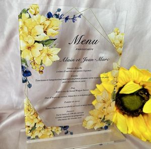 Parti Malzemeleri 10 PCS Özel Düğün Menüsü Şeffaf Akrilik Akşam Yemeği Kartları Tablo Numbe Davet Dekorasyonu